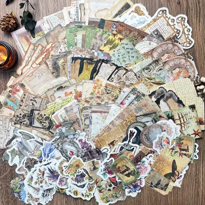 Random Self-adhesive Writable Irregular DIY Decorative Paper Set (100pcs/set), Perfect for Journal, Arts Crafts, Handmade Gre...