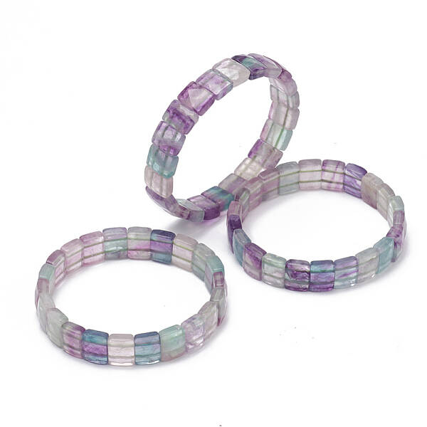 Natural Fluorite Gemstone Stretch Bracelets