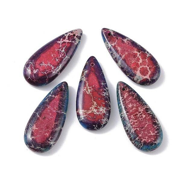 Dyed Synthetic Imperial Jasper Pendants