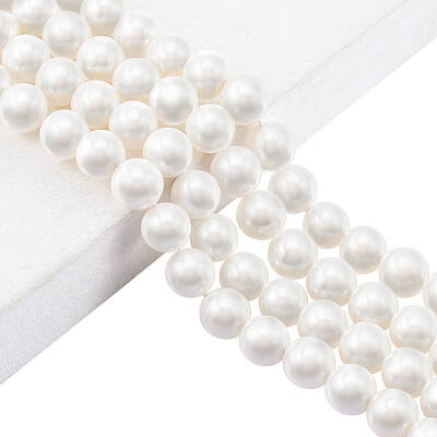 2 Strands Natural White Shell Beads Strands