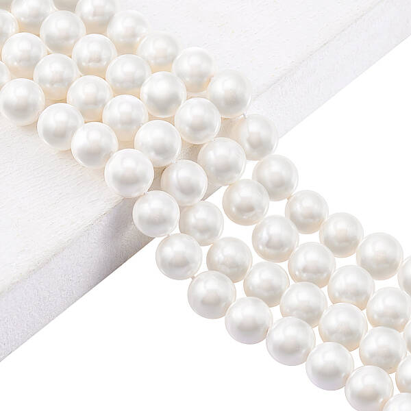 2 Strands Natural White Shell Beads Strands