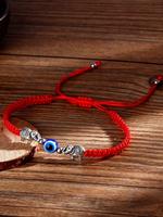 Eye Elephant Design Braided Bracelet, Adjustable Faith Wear Jewelry for Women & Men, Party, Daily Clothing Decor, Trendy All-...
