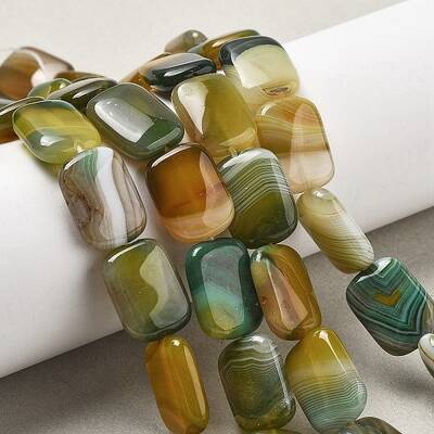 Natural Banded Agate Beads Strands