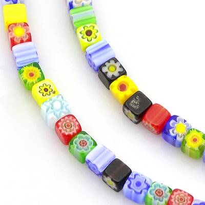 Handmade Millefiori Glass Bead Strands