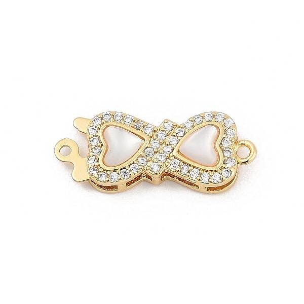 Brass Micro Pave Clear Cubic Zirconia Box Clasps
