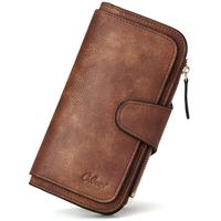 CLUCI dealsforyoudays Women and men Wallet Leather RFID Blocking Designer Trifold Card Holder Ladies Clutch with ID Window RF...