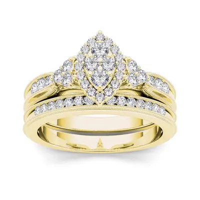 14K Gold Moissanite Crown Engagement Ring
