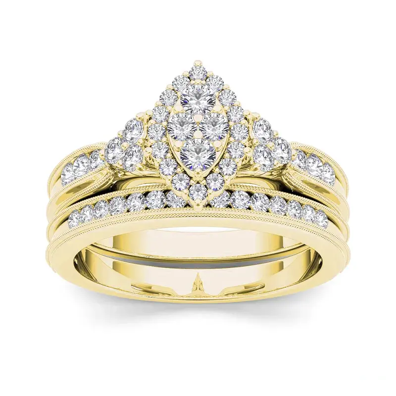 14K Gold Moissanite Crown Engagement Ring