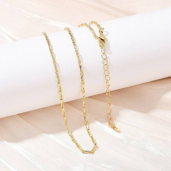 2MM Brass Textured Link Chain Necklaces