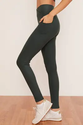 Thyme Crossover Pocket Legging | Size: S | Color: Thyme | Style: Crossover Waistband