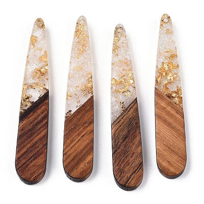 Transparent Resin & Walnut Wood Pendants