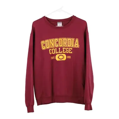 Concordia College Jerzees Sweatshirt - Medium Burgundy Cotton Blend