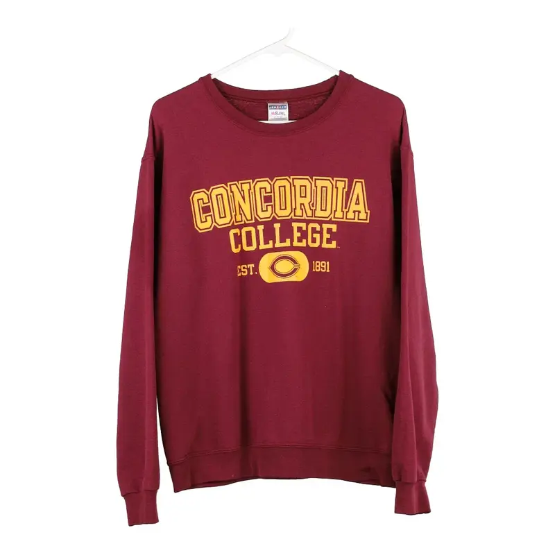 Concordia College Jerzees Sweatshirt - Medium Burgundy Cotton Blend