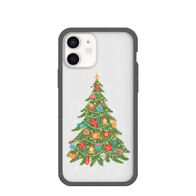 Clear Merry and Bright iPhone 12/ iPhone 12 Pro Case With Black Ridge