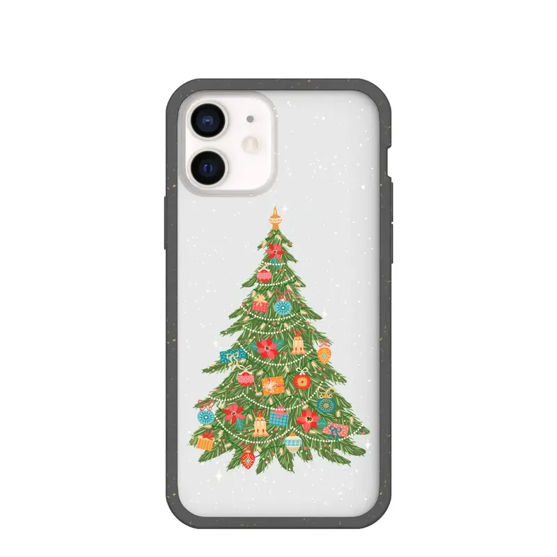 Clear Merry and Bright iPhone 12/ iPhone 12 Pro Case With Black Ridge