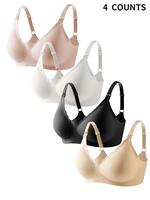 Women Maternity's Solid Adjustable Strap Bra, Casual Elegant Comfortable Breathable Push Up Bra for All Seasons, Lady Materni...