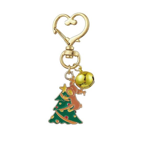 Christmas Tree & Deer Alloy Enamel Pendant Keychain