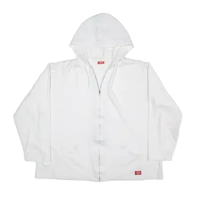 DICKIES Hoodie White Full Zip Mens XL