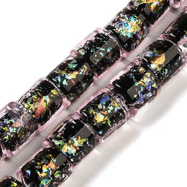 Handmade Dichroic Foil Glass Beads Strands