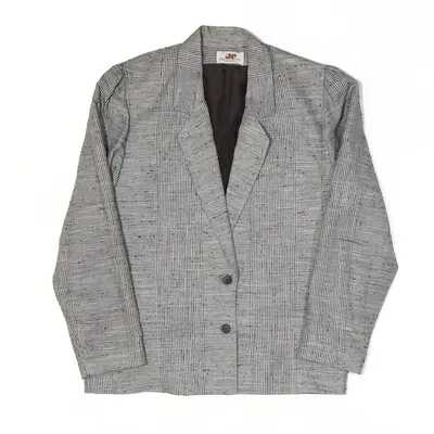 JEAN CLAUDE Blazer Jacket White Striped Womens M