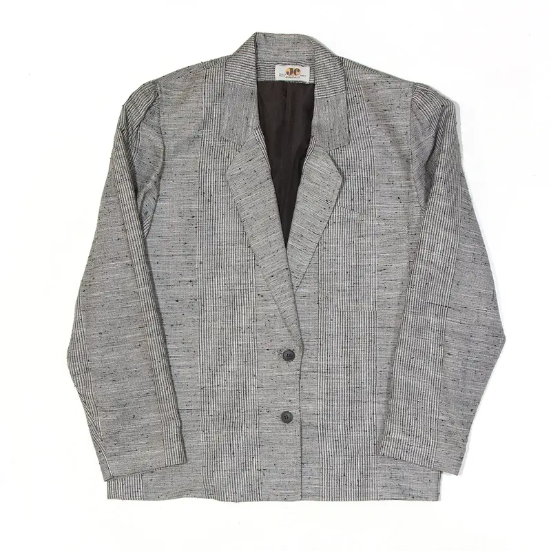 JEAN CLAUDE Blazer Jacket White Striped Womens M