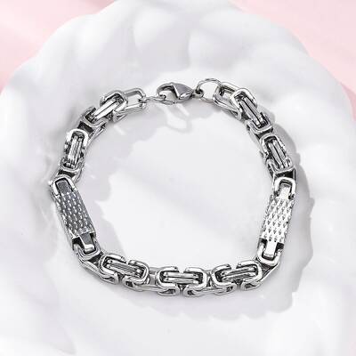 201 Stainless Steel Byzantine Chain Bracelets