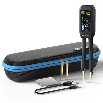 FNIRSI LCR-ST1 Mini Smart Tweezer LCR SMD ESR Tester Resistance Capacitance Inductance Continuity Diode Test Measurement Tool...