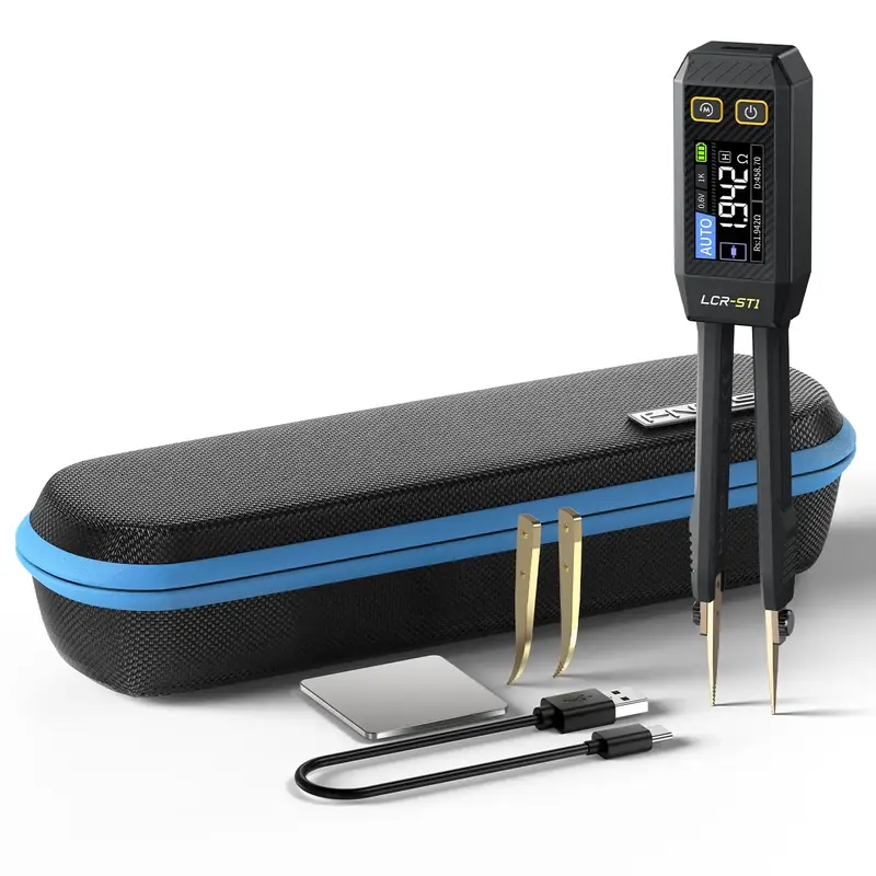 FNIRSI LCR-ST1 Mini Smart Tweezer LCR SMD ESR Tester Resistance Capacitance Inductance Continuity Diode Test Measurement Tool...