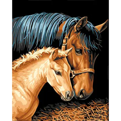 DIY Diamond Painting Animal Horse Embroidery CrossStitch | style: A | Painting style: Round | Painting size: 80x120cm