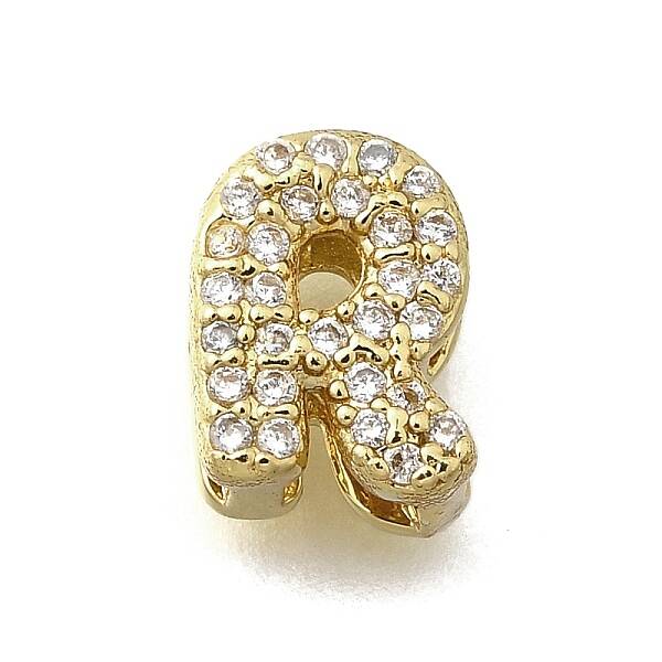 Brass Micro Pave Cubic Zirconia Letter Multi-Strand Links