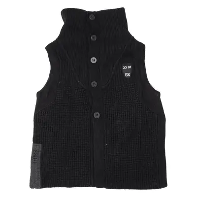 G-STAR Vest Black Chunky Knit Wool High Neck Womens L