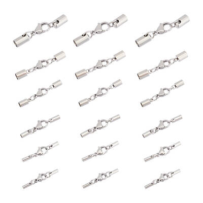 24 Sets 6 Style 304 Stainless Steel Lobster Claw Clasps