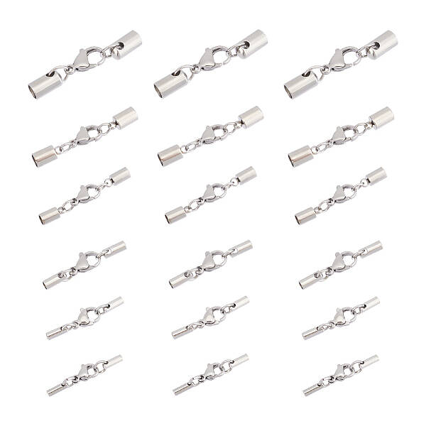 24 Sets 6 Style 304 Stainless Steel Lobster Claw Clasps