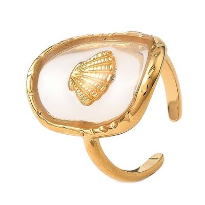 Oval with Shell Shape Resin Finger Rings
