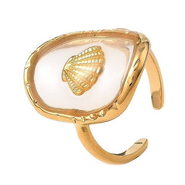 Oval with Shell Shape Resin Finger Rings