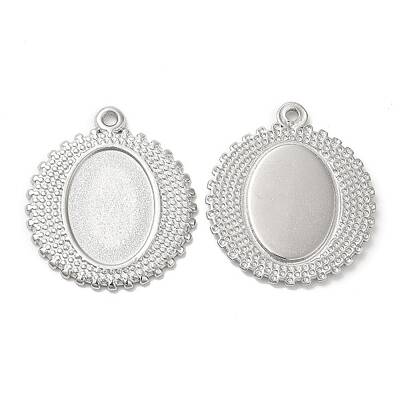 Non-Tarnish 304 Stainless Steel Pendant Cabochon Settings