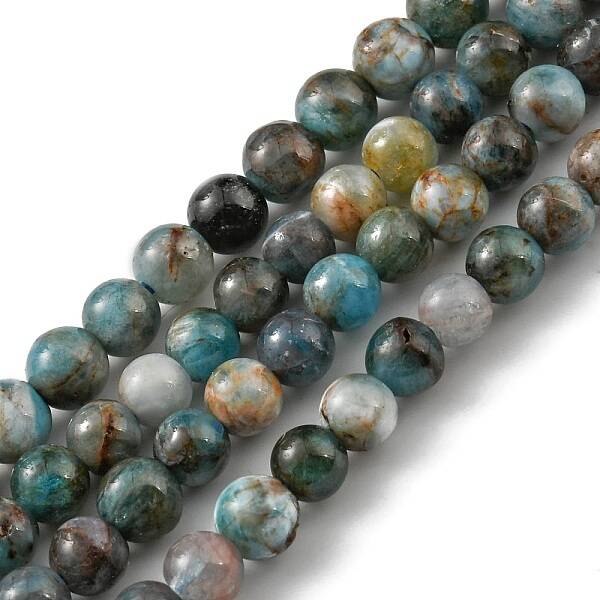 Round Natural Apatite Beads Strands