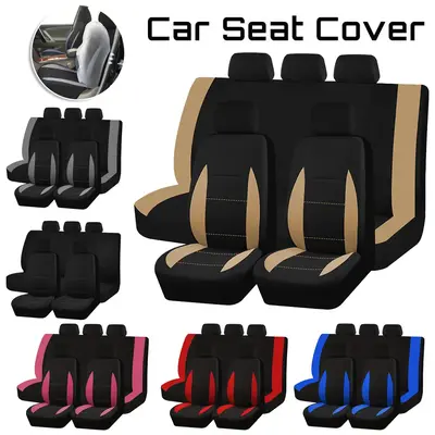 Auto Car Seat Covers Polyester 5-Seaters Front And Rear Full Set,Car Seat Protectors Cushion Mat Automotive Interior Decorati...