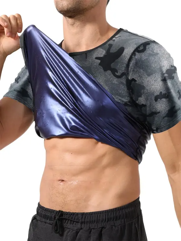 Men's Round Neck Sweatproof Shapewear Tee, Breathable Comfortable Short Sleeve T-Shirt, Shaper for Men, Underwear for All Sea...