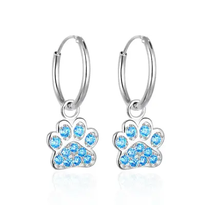 Agato Silver earrings for girls paws AGT-ED012KBL