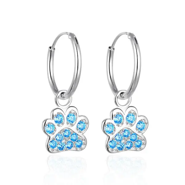 Agato Silver earrings for girls paws AGT-ED012KBL