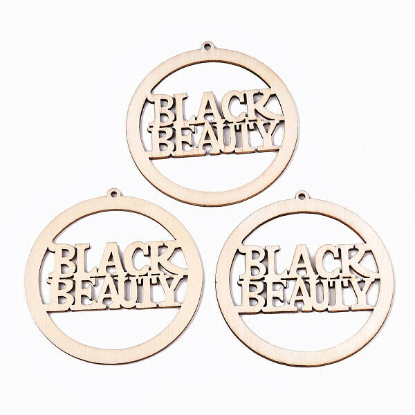 Undyed Natural Wooden Big Pendants