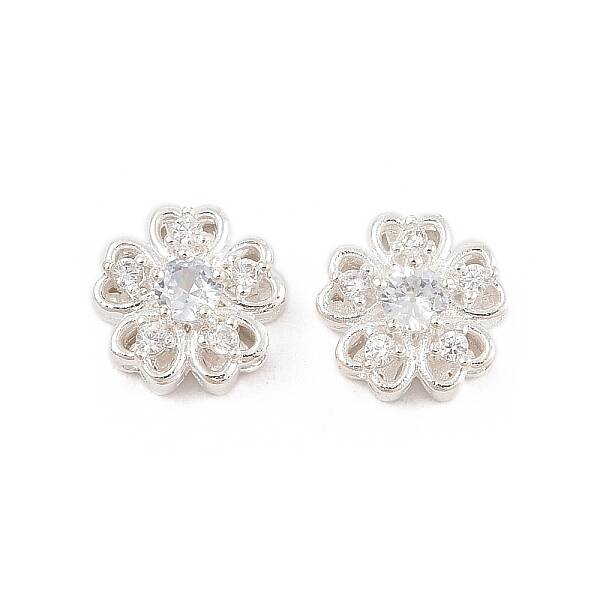 Rack Plating Brass Micro Pave Cubic Zirconia Beads