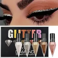 5 Pieces Pearlescent Glitter Eyeliner Liquid Set Makeup Long Lasting Glam Waterproof Ultra Fine Eyeshadow Cream Shimmering Ey...