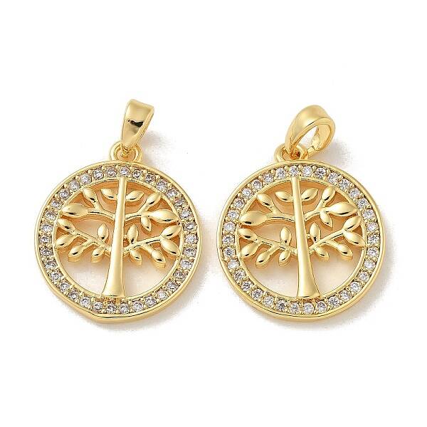 Brass Micro Pave Cubic Zirconia Pendents