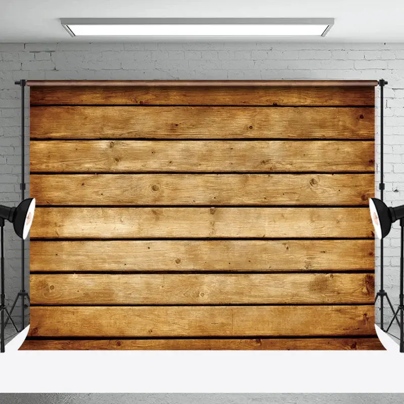 Vintage Brown Wood Grain Wall Photo Booth Backdrop - Aperturee