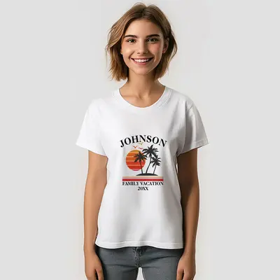 Custom Name Family Vacation TShirt for Souvenir