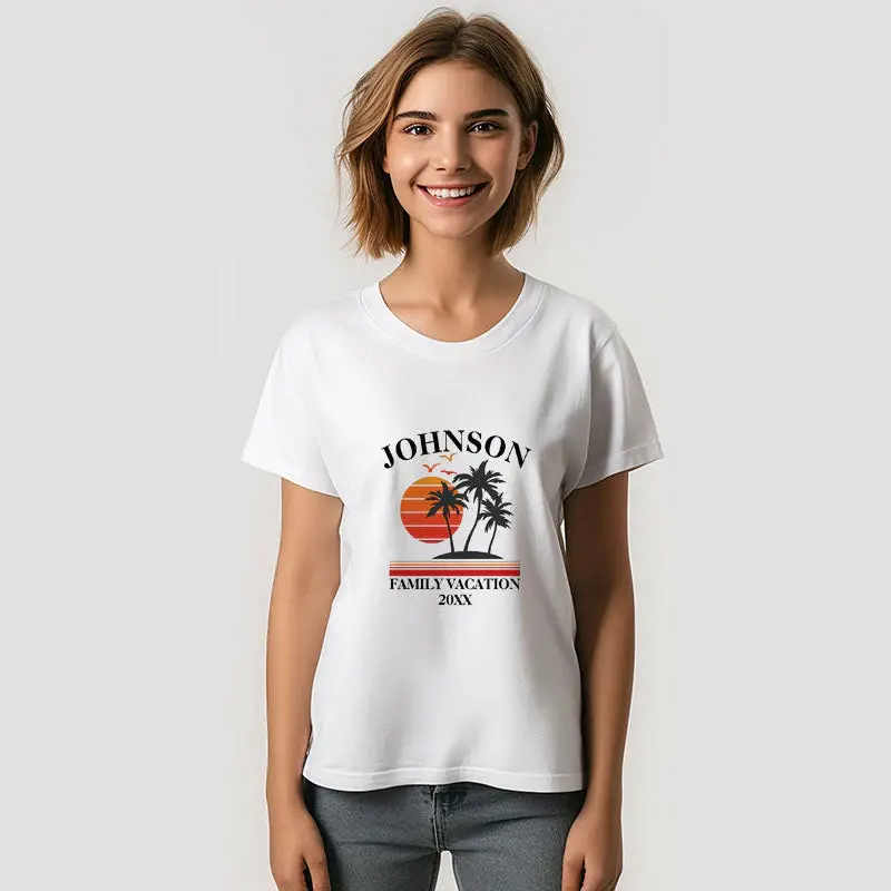 Custom Name Family Vacation TShirt for Souvenir