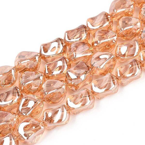 Electroplate Transparent Glass Beads Strands