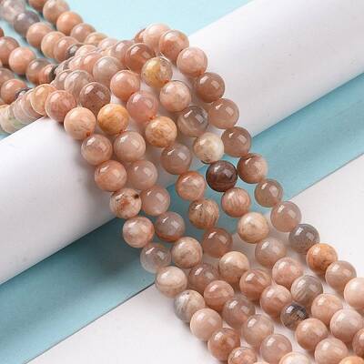 Round Natural Multi-Moonstone Beads Strands